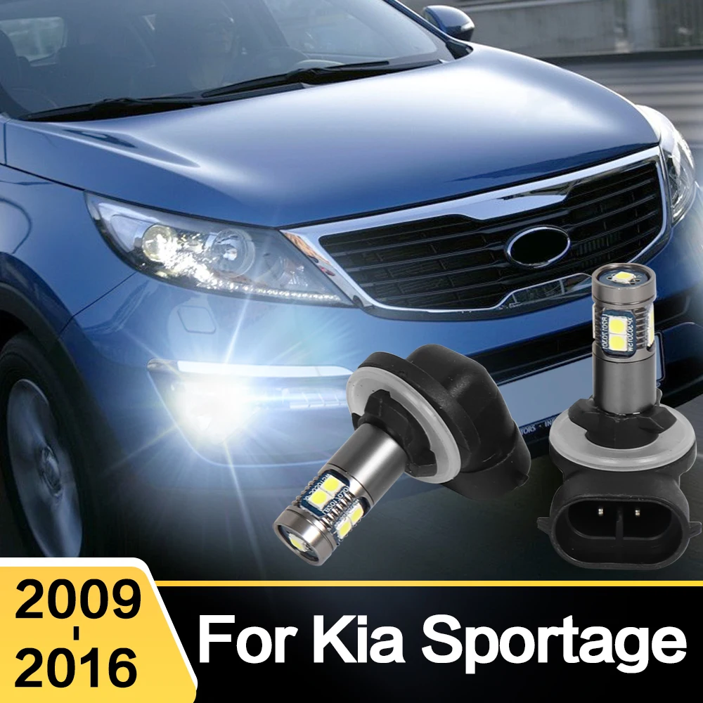 2PCS 881 886 889 H28 888 894 896 898 Car Front LED Fog Light Blubs Accessories For KIA Sportage 3 SL 2009 - 2016 2015 2014 2013