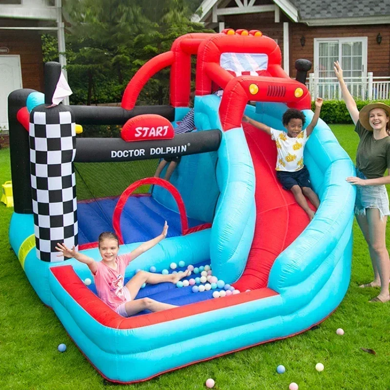 

Home Outdoor Small Children Trampoline Slide Trampoline Boys and Girls Inflatable Castle