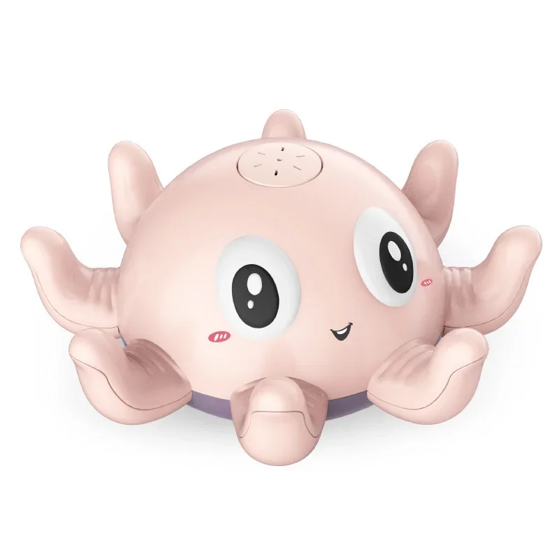 Auto Sensing Electric Spray Water Glowing Octopus Baby Bath Toy Interactive Shower Sprinkler for Toddlers Kids Bath Time Fun
