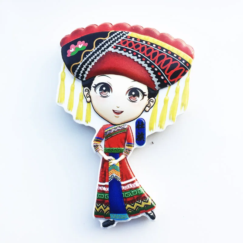 

New Chinese Zhuang Fridge Magnet Creative Decoration Craft Tourism Souvenir Message Post