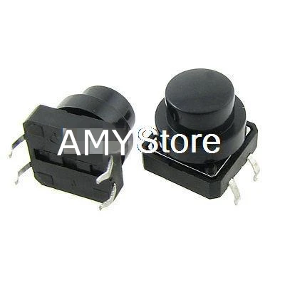 10pcs Panel Momentary Tactile Tact Push Button Switch 12 x 12 x 11mm 4 Pin w Cap