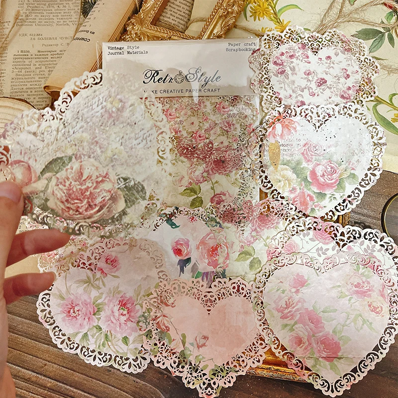 Panalisacraft Vintage Style Lace Doily Decorate paper pieces Scrapbooking paper pack handmade craft paper Background pad card