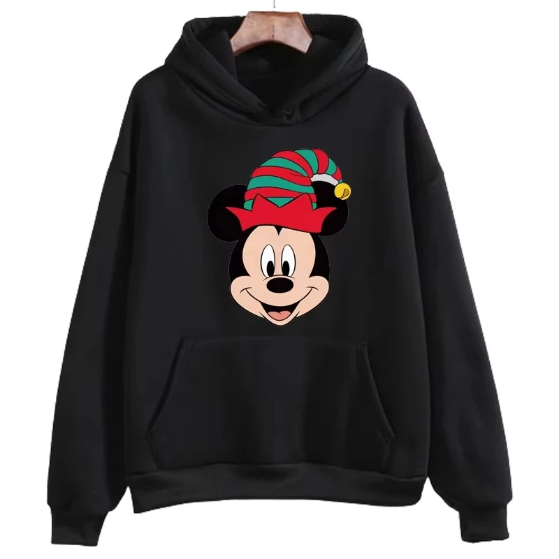 MINISO Kawaii لطيف Kawaii عادية مقنع طويلة الأكمام البلوز متعة غرزة عيد الميلاد طباعة هوديي الرجال والنساء Harajuku pullove