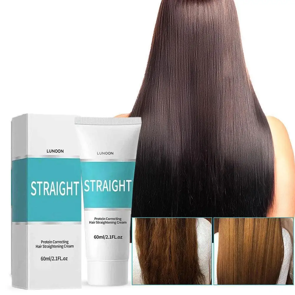 Protein Straightening Cream Hair Soft Cream Straight Hair Products For Smoothing And Straightening Frizzy Or Wavy Hair 60ml