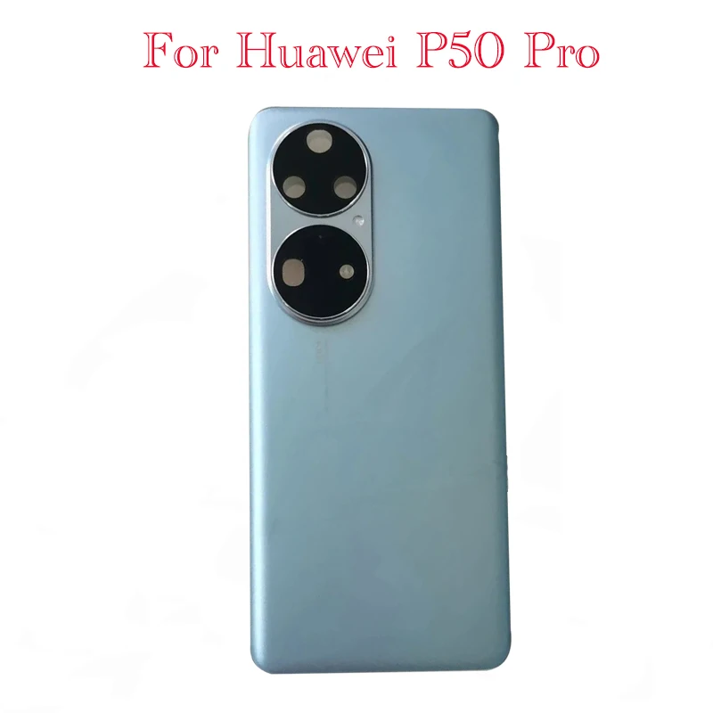 NEW For Huawei P50 Pro Back Battery Cover Glass Housing Case Door Rear With Frame Camera Lens with Sticker Replacement