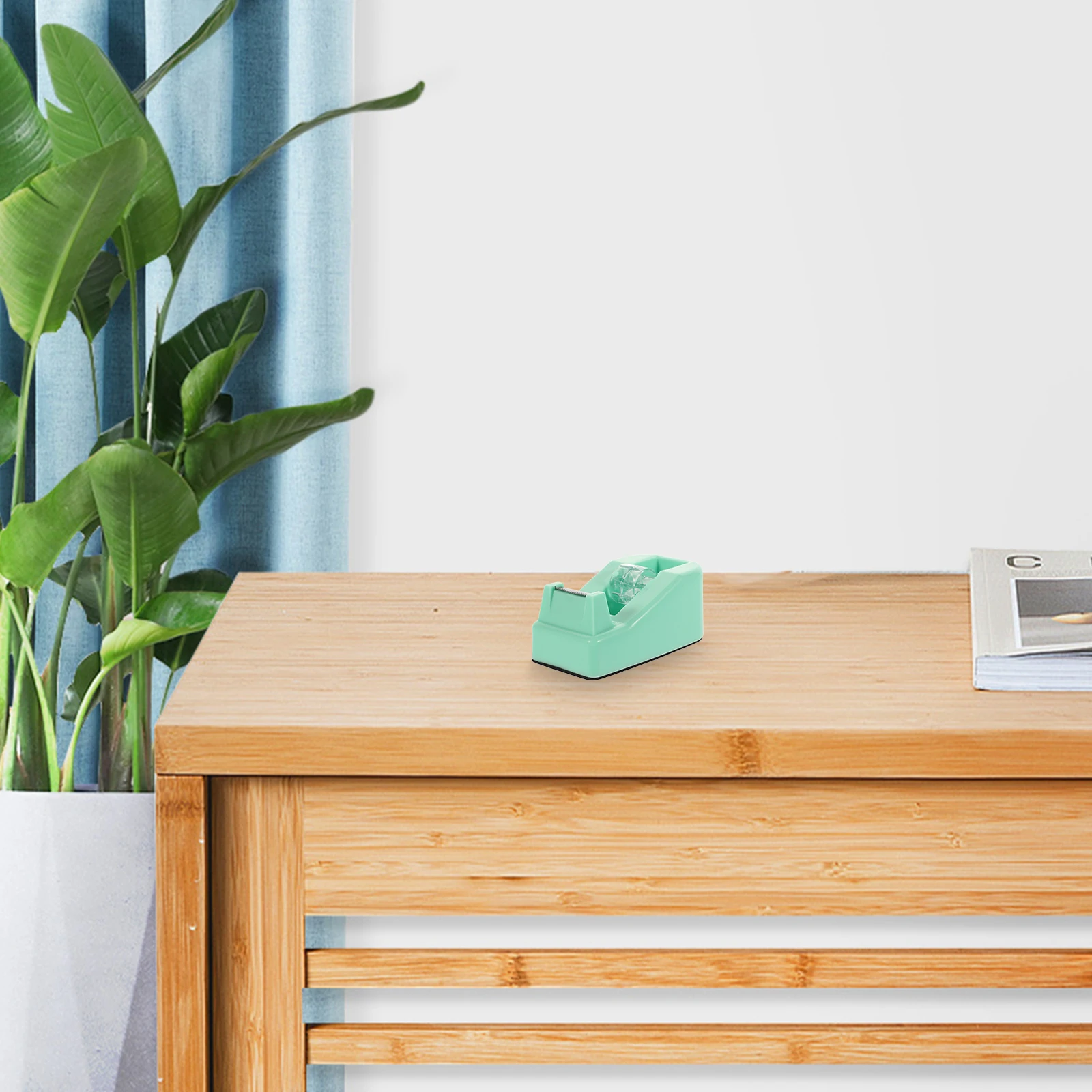 Cute Tape Dispenser Macaron Colored Desktop Cutter for Office Study Home Easy Hold Compact Tape Dispenser Desk Stationery