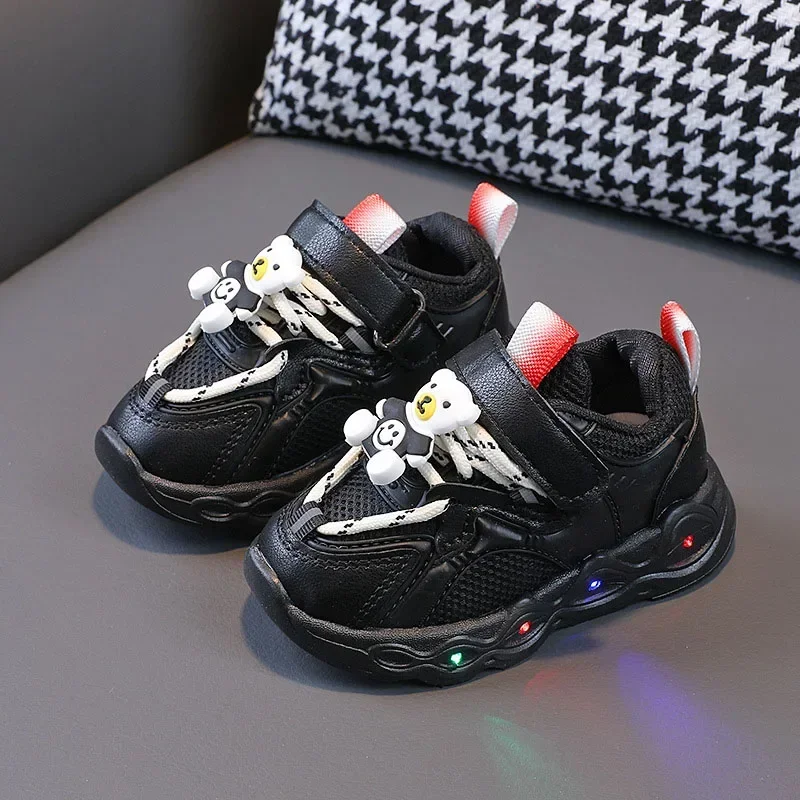 Children Casual Luminous Shoes Glowing LED Flash Light Shoes Breathable Mesh Upper Sneakers Kids Toddler Boys Girls Sport Shoes