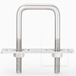 M6810 Squa Bolt U-screw Square Clamp Square Pipe Clamp Right Angle Bolt With Baffle Square Clamp 304 Stainless Steel Hw20-200mm