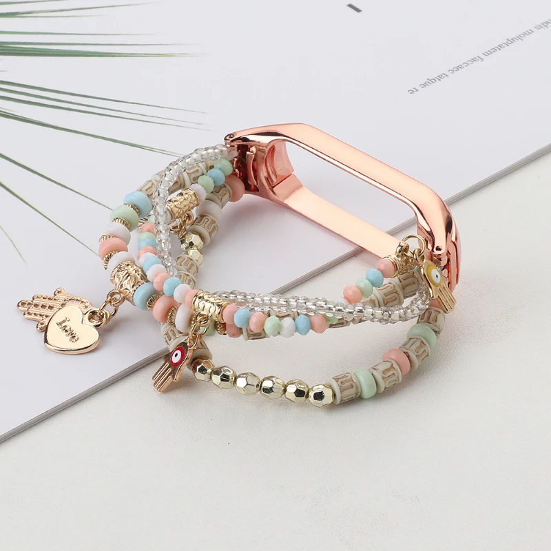 Xiaomi Mi Band 3用の弾性ストラップ,Xiaomi Mi Band 6,5,4,3,3用のスペアブレスレット