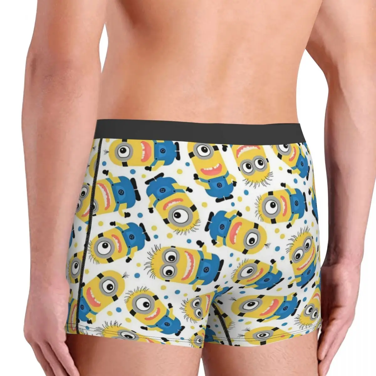 Intimo M-Miniones personalizzato Stampa maschile Modello divertente Simpatico cartone animato Film Boxer Slip Pantaloncini Mutandine Mutande morbide