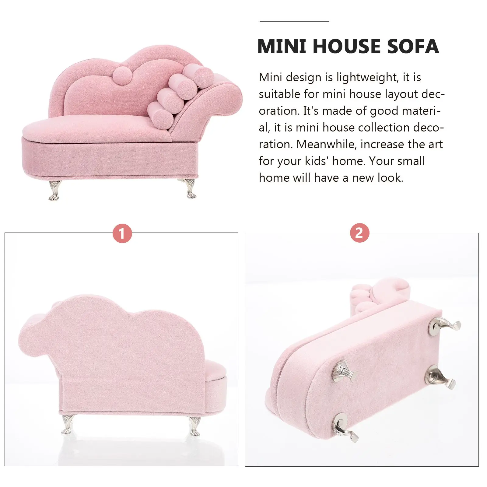 Roze Mini Sofa House Decor Miniatuur Meubels Fluwelen Sieradendoos Opslag Warme Scène Accessoires Mini Craft Decors