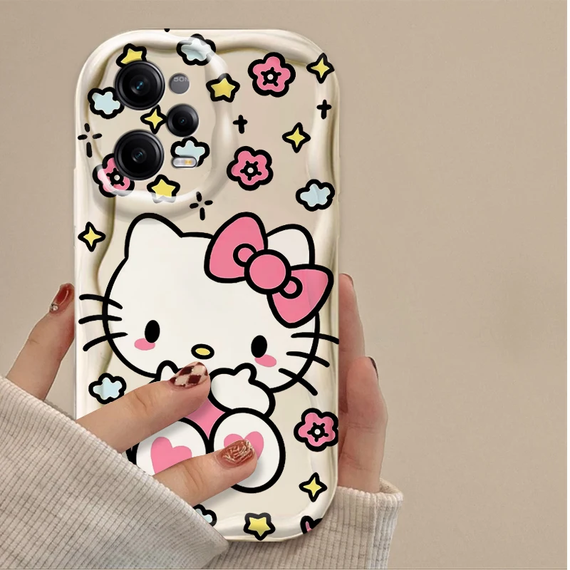 Full Screen Pochacco Hello Kitty Wave Case For Samsung Galaxy S24 Ultra S23 S22 Plus S21 S20 FE A25 A55 A35 A15 A16 A05 A05S A06