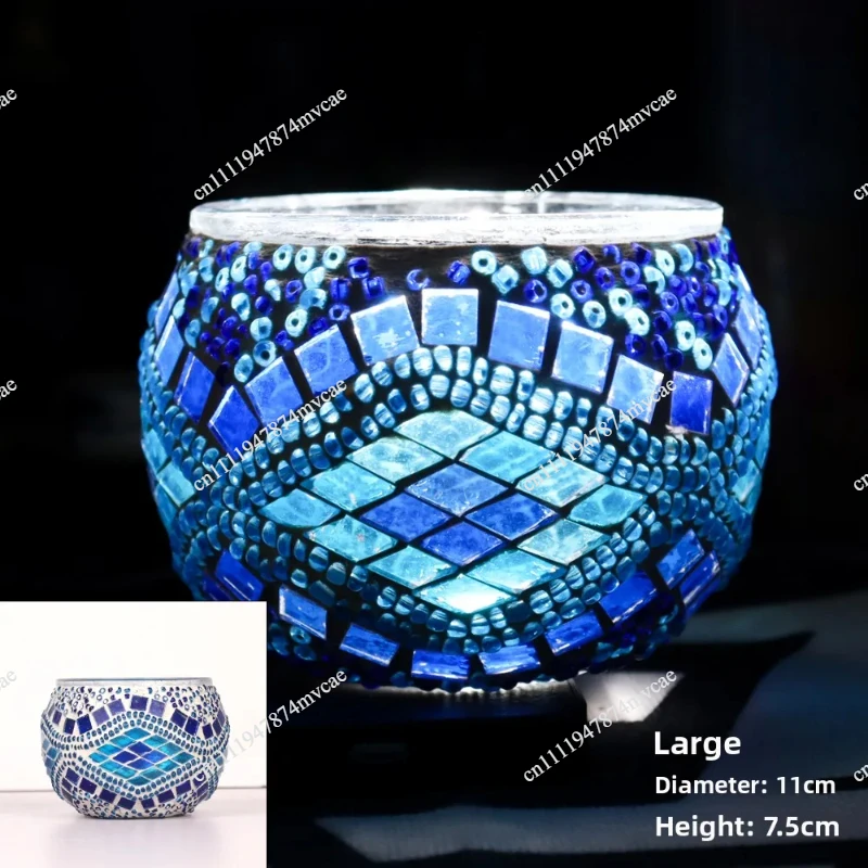 Candlestick Coffee Shop Turkey, Vintage Mosaic Candlestick Mediterranean Home Decor Lampshade European Style