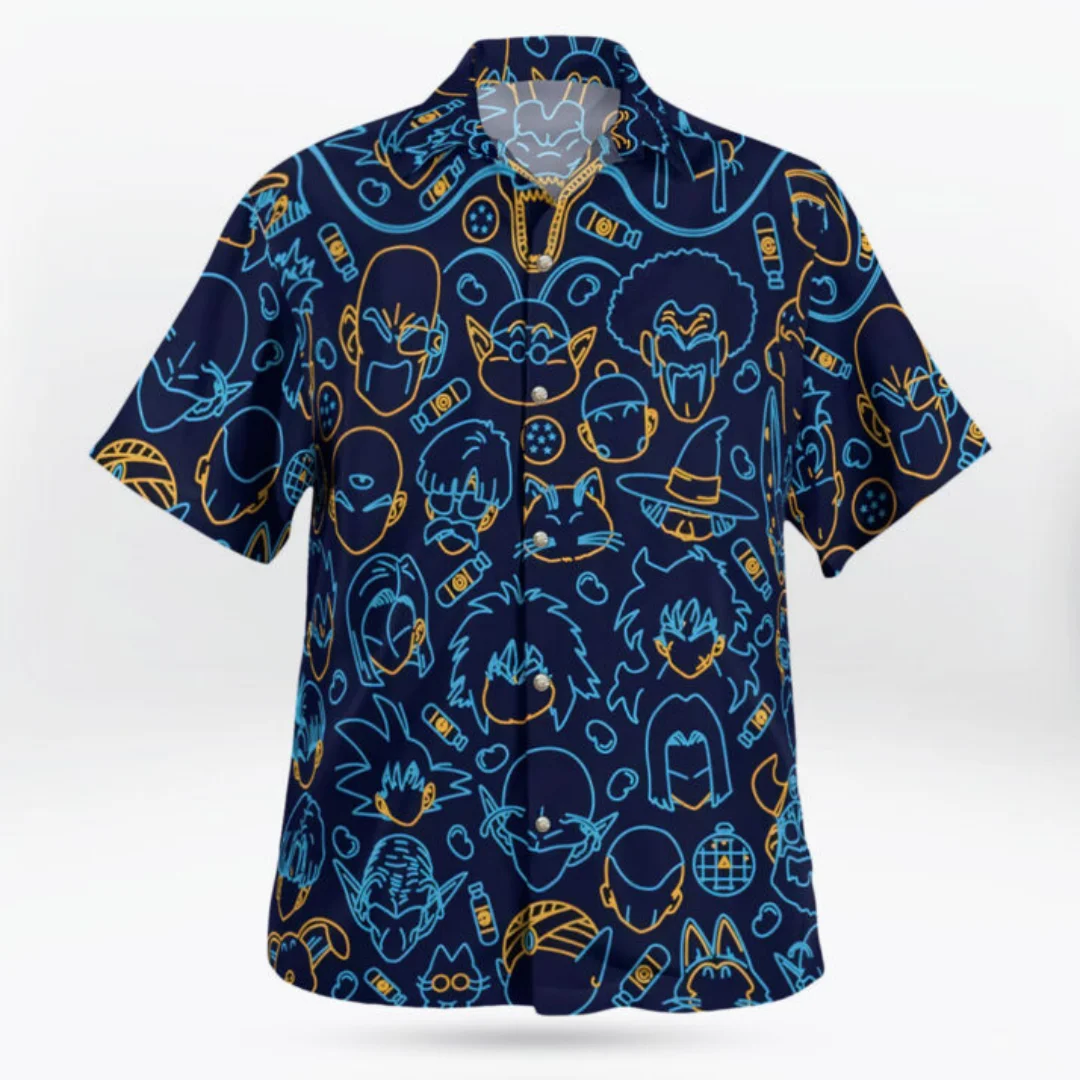 

Футболка с принтом персонажей Dragon Ball Z, гавайская рубашка, летняя, быстросохнущая, для мужчин, детей и женщин