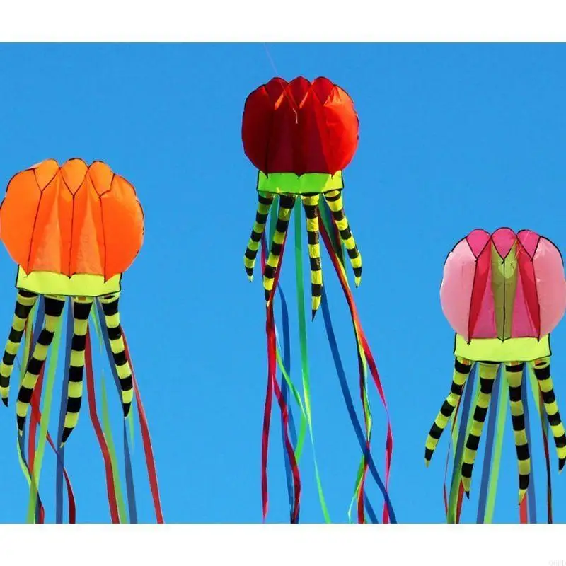 부드러운 해파리 연 단일 라인 연 무지개 긴 꼬리 연 어린이 여름 선물