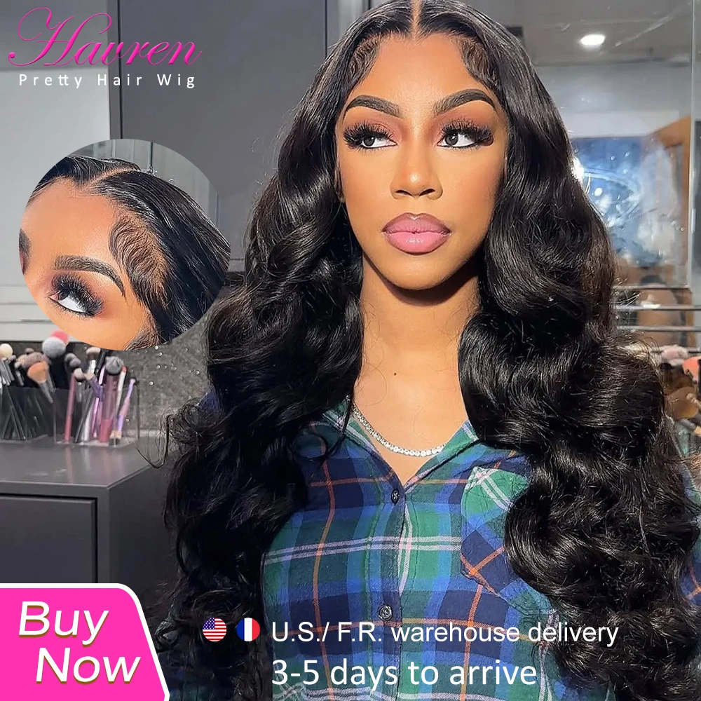 Pelucas sin pegamento de onda del cuerpo cabello humano 4 × 4 5x5 encaje HD transparente 13x4 13x6 pelucas frontales peluca precortada de onda de cuerpo suelto prearrancada