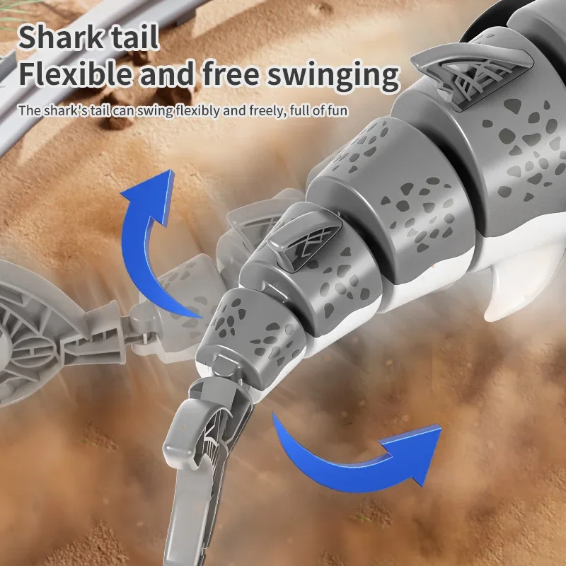 Rc Shark سيارة 2.4G سيارات التحكم عن بعد 360 درجة الدورية سوينغ الذيل الأطفال راديو التحكم المركبات ألعاب حيوانات كهربائية