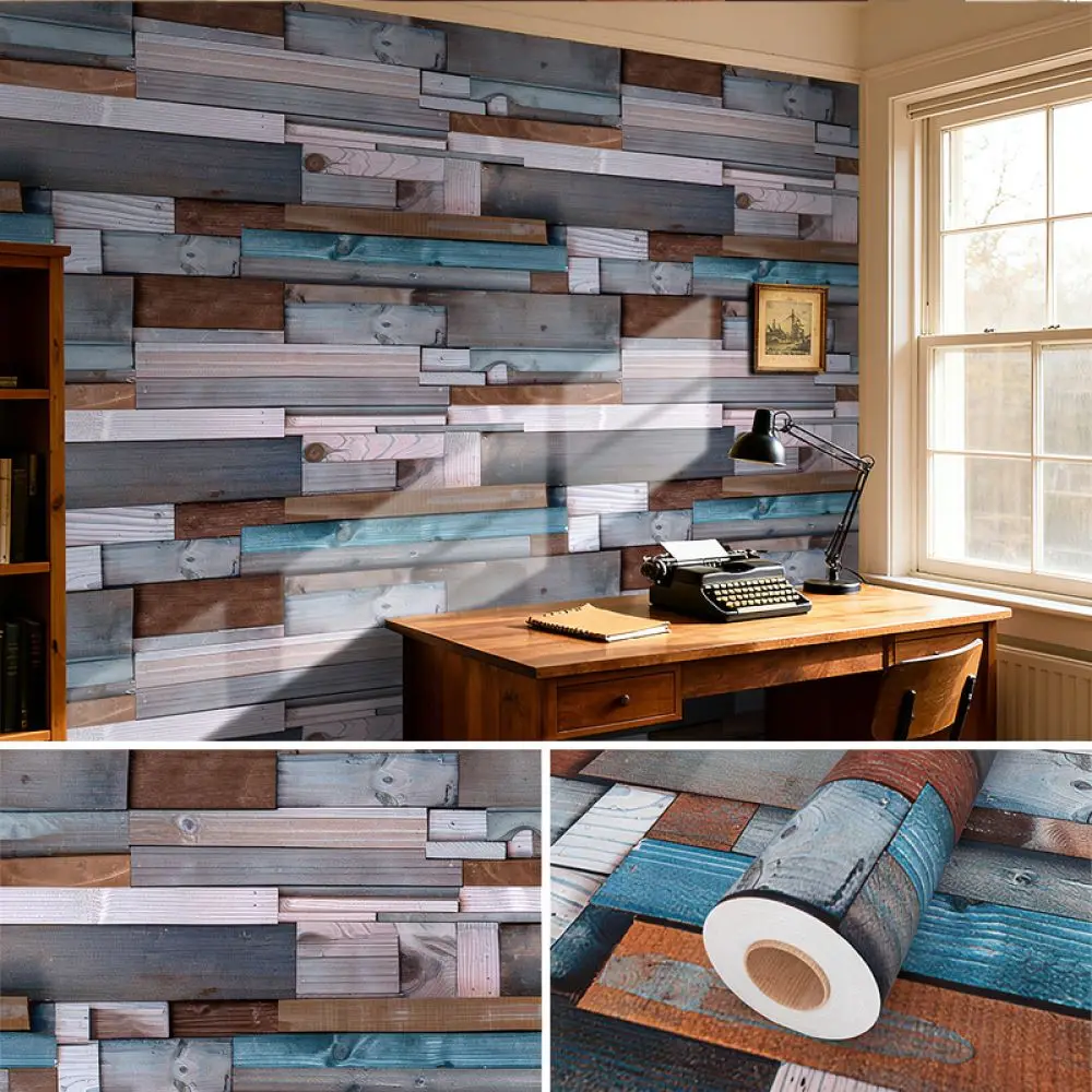 Retro Brick Design Wallpaper Peel And Stick PVC Mural For Television Background Bedroom Living Room Home Decor Paper