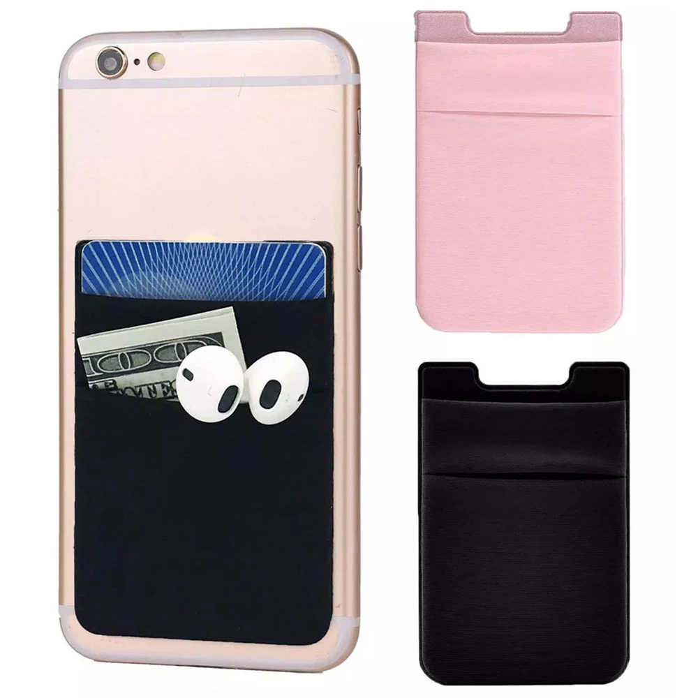 1PC Unisex Fashion Elastic Mobile Phone Wallet Cell Phone Holder Case Adhesive Sticker Pocket Credit ID Card Holder