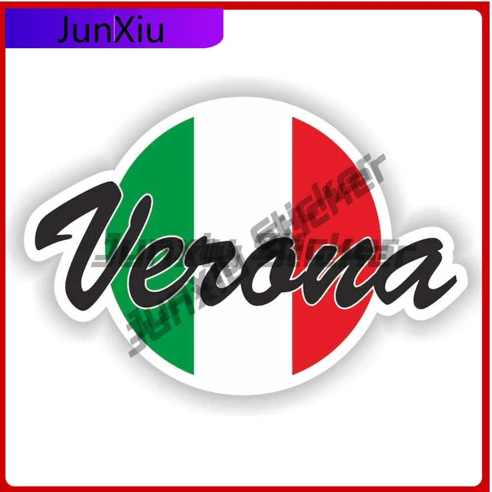 

Verona Italy Flag With City Sticker Cover Scratches Decor Graphic Decal Accessories V125 Motorcycle Stickers Vinyl Funny Decor