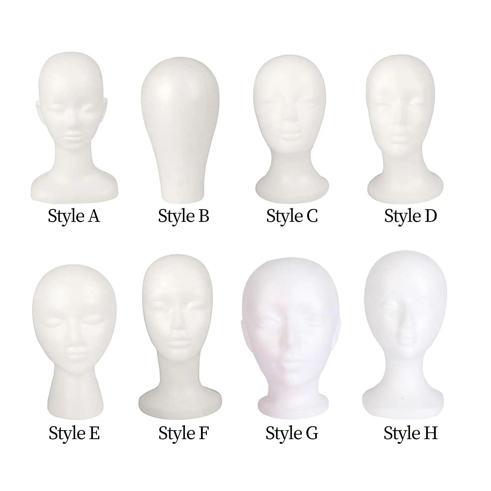 Mannequin Head Stand Stable Multipurpose White Holder Scarf Jewelry Display for Headwear Home Hairpieces Styling Salon