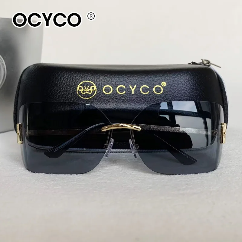 Retro-Sonnenbrille im randlosen Design, luxuriöse Damen-Sonnenbrille aus Metall, hochwertige Dekoration, Sonnenbrille für Reisen, Wandern, mit Etui