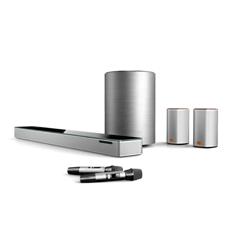 2025 Aiue 1600W PMPO 5.1.2 Barra de sonido Dolby DTS con pantalla LED grande Sistema de cine en casa inalámbrico Barra de sonido con sistema de Karaoke