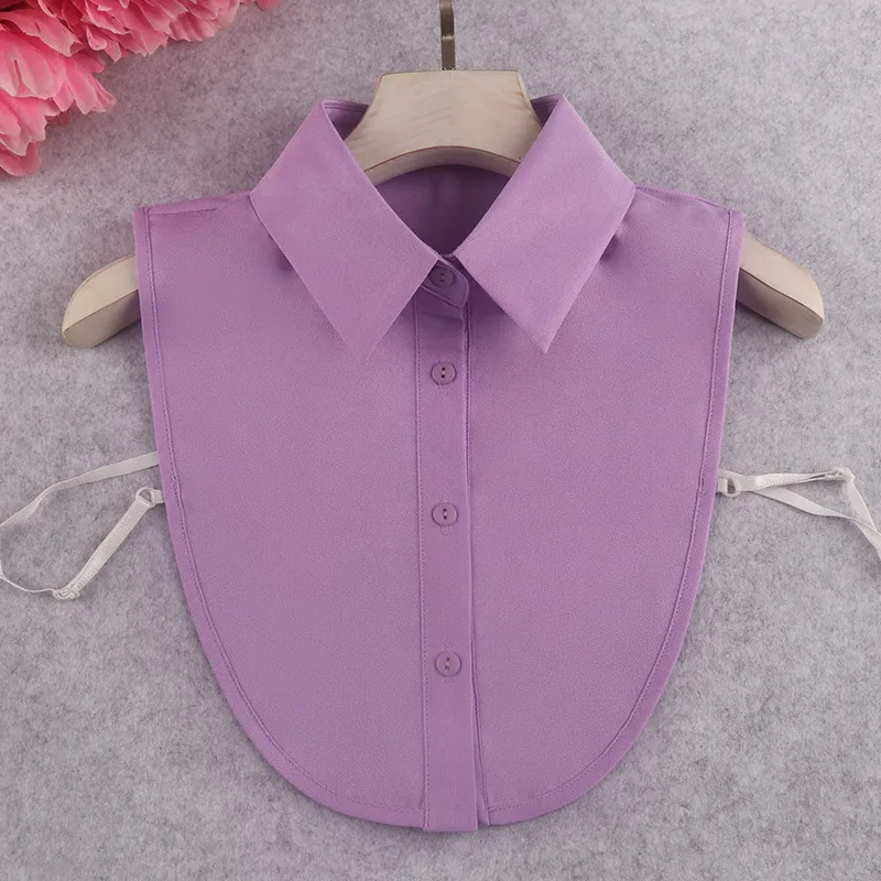 Frauen Baumwolle Kristall gefälschte Kragen Bluse Vintage solide abnehmbare Hemd Kragen falsche Revers Bluse Top Frauen Kleidung Accessoires – Detail 10