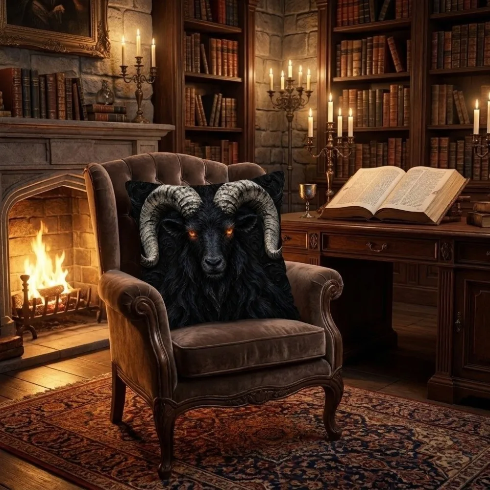 Imitation Embroidery Sheep Throw Cushion Case 2D Printed Rustic Style Zodiac Goat Pillow Cover Soft 2027 Sheep Pillow Cover Car