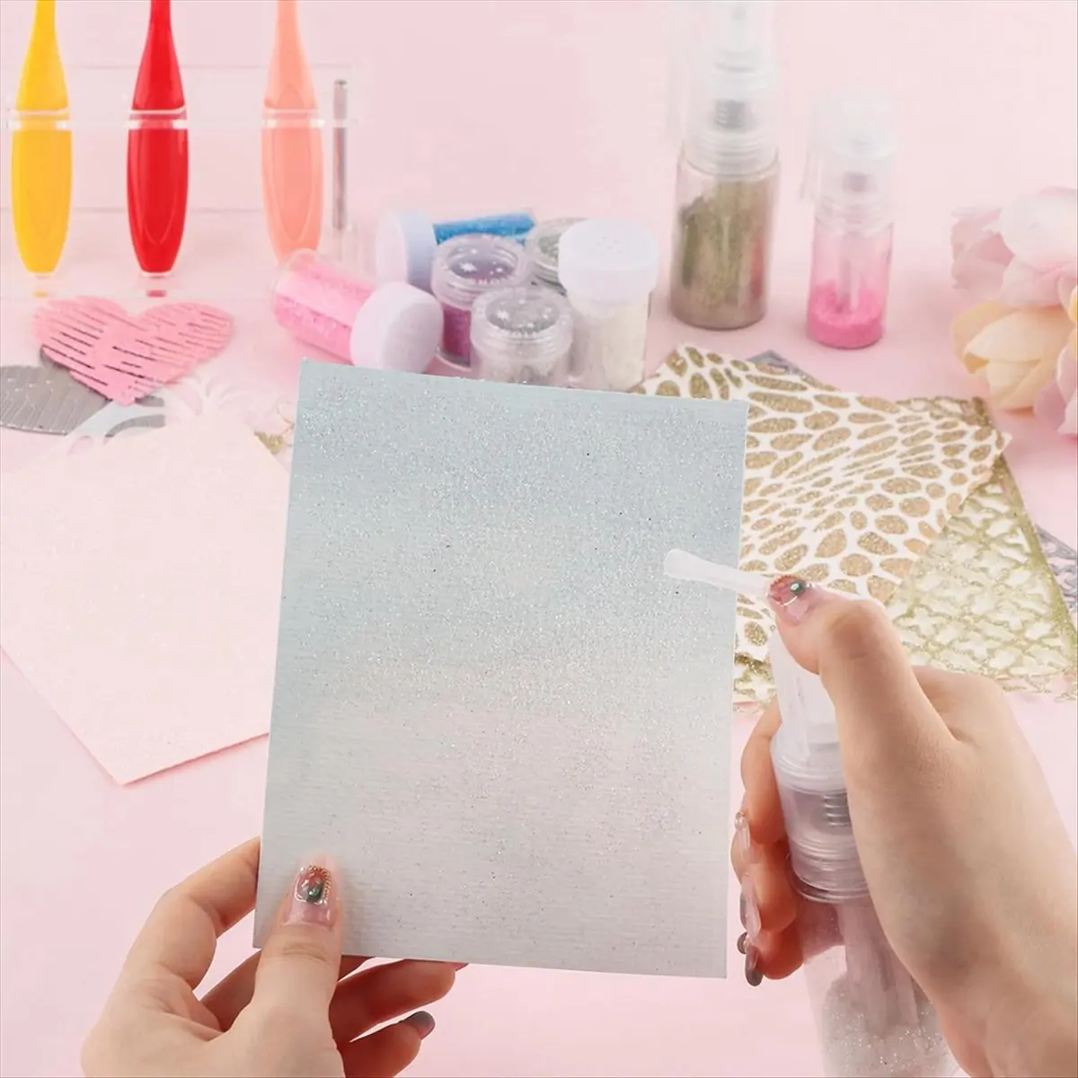 AA83 8Pcs Glitter Duster Sprayer Craft Glitter Bottle Empty, 6Pcs 35Ml and 2Pcs 14Ml Bottles Multi-Purpose Bottle