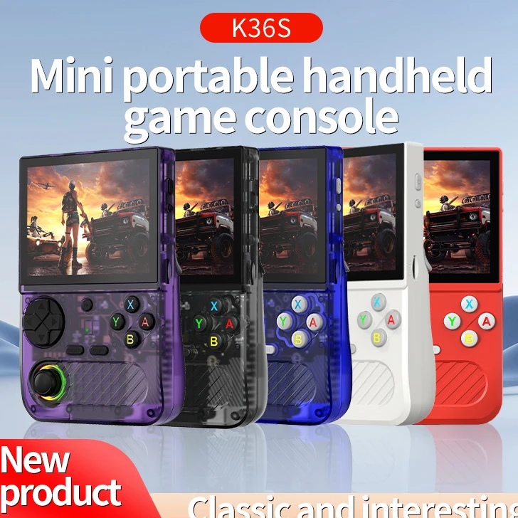 مشغل ألعاب محمول K36S مزود بشاشة IPS مقاس 3.5 بوصة ونظام لينكس وحدة تحكم ألعاب ريترو محمولة مثالية للسفر والهدايا #5