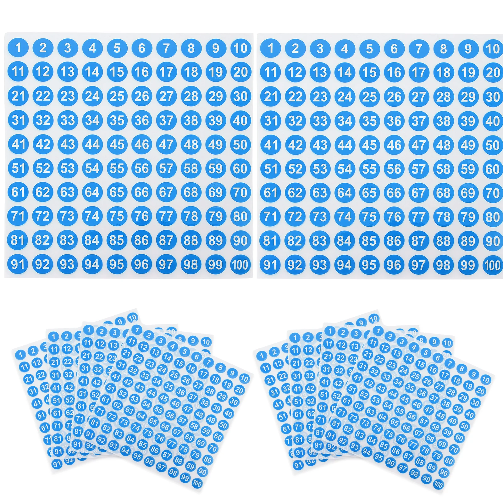 

50pcs Waterproof Round Number Stickers Digital Identification Labels for Office Self Adhesive Classification Tags Seal