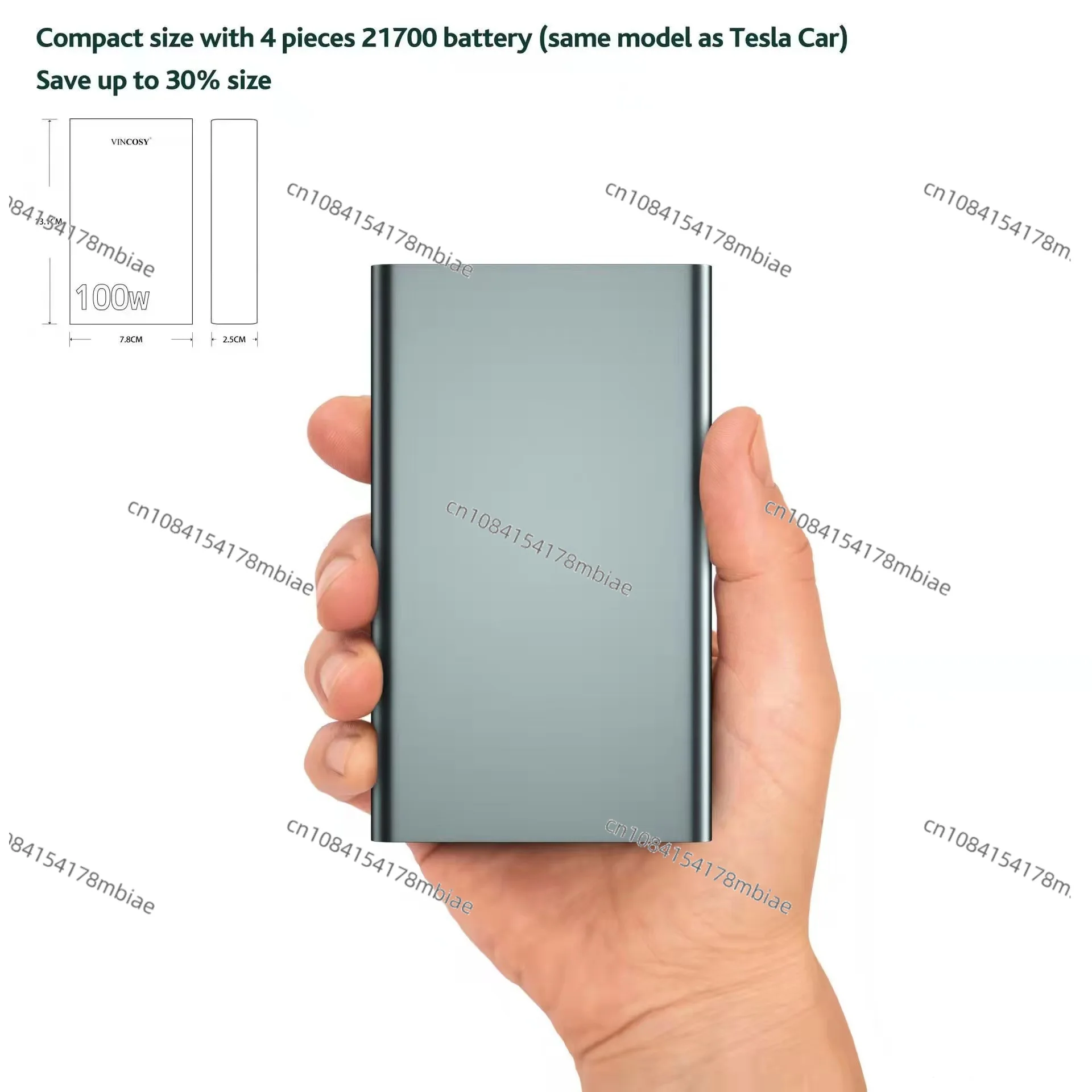 High-power PD100W Super Fast Charging Mobile Supply Bank Large-capacity Notebook Fully Compatible with Fast Charging