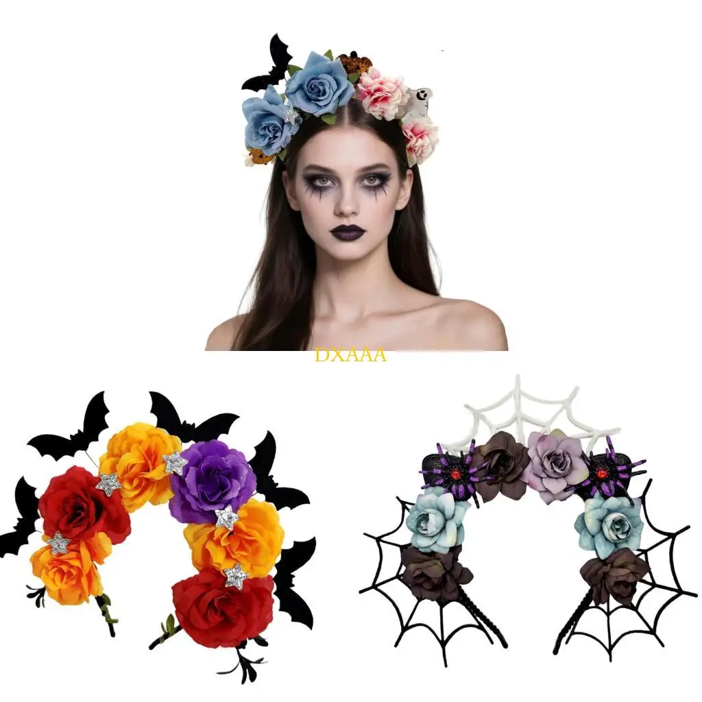 

DXAA Halloween Headbands For Women Adjustable Spiders Bat Decorations Party Hair Accessories