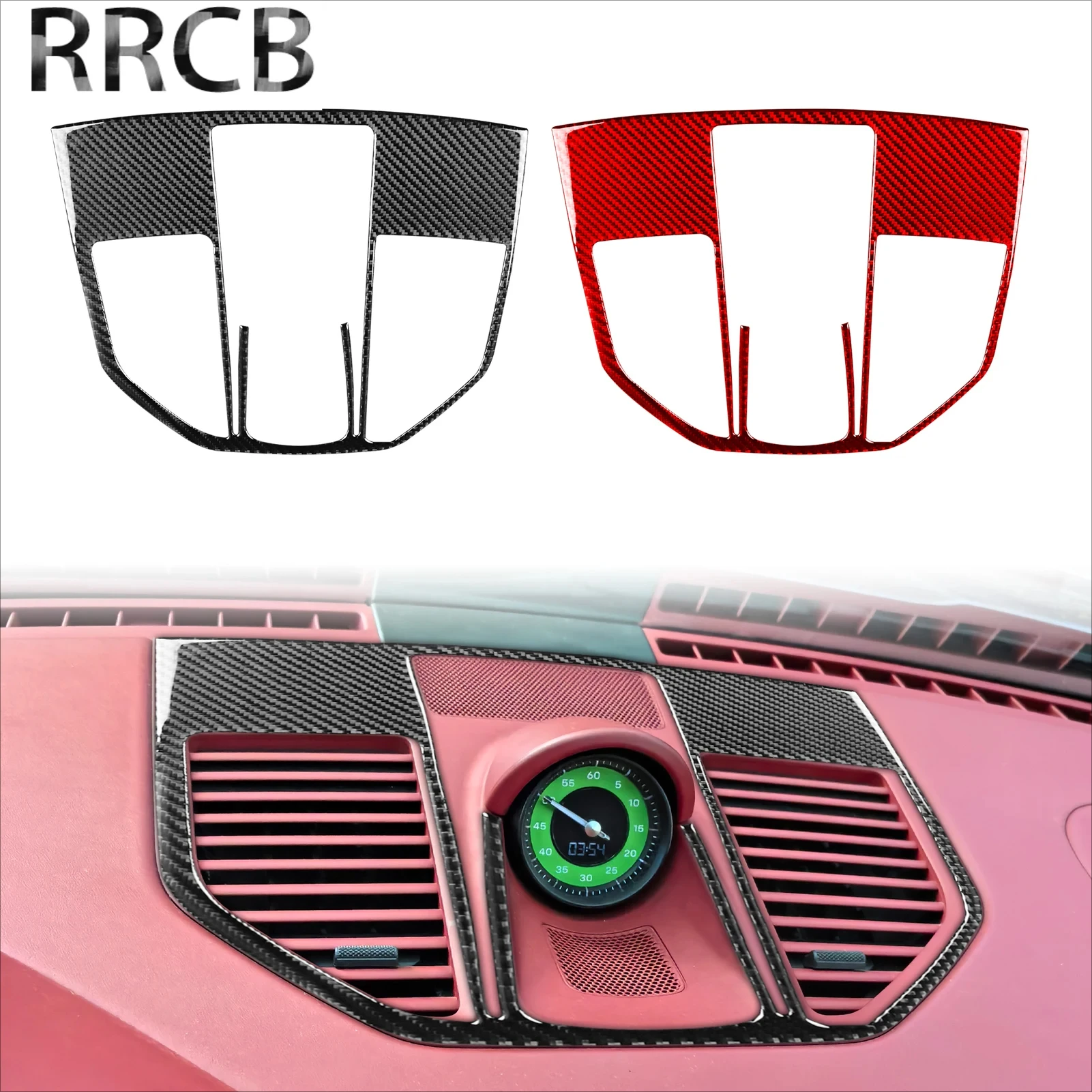 

For Porsche 992 911 2019-2024 Carbon Fiber Dashboard Air Outlet Air Vent Car Interior Soft Cover Stickers Accessories Auto Trim