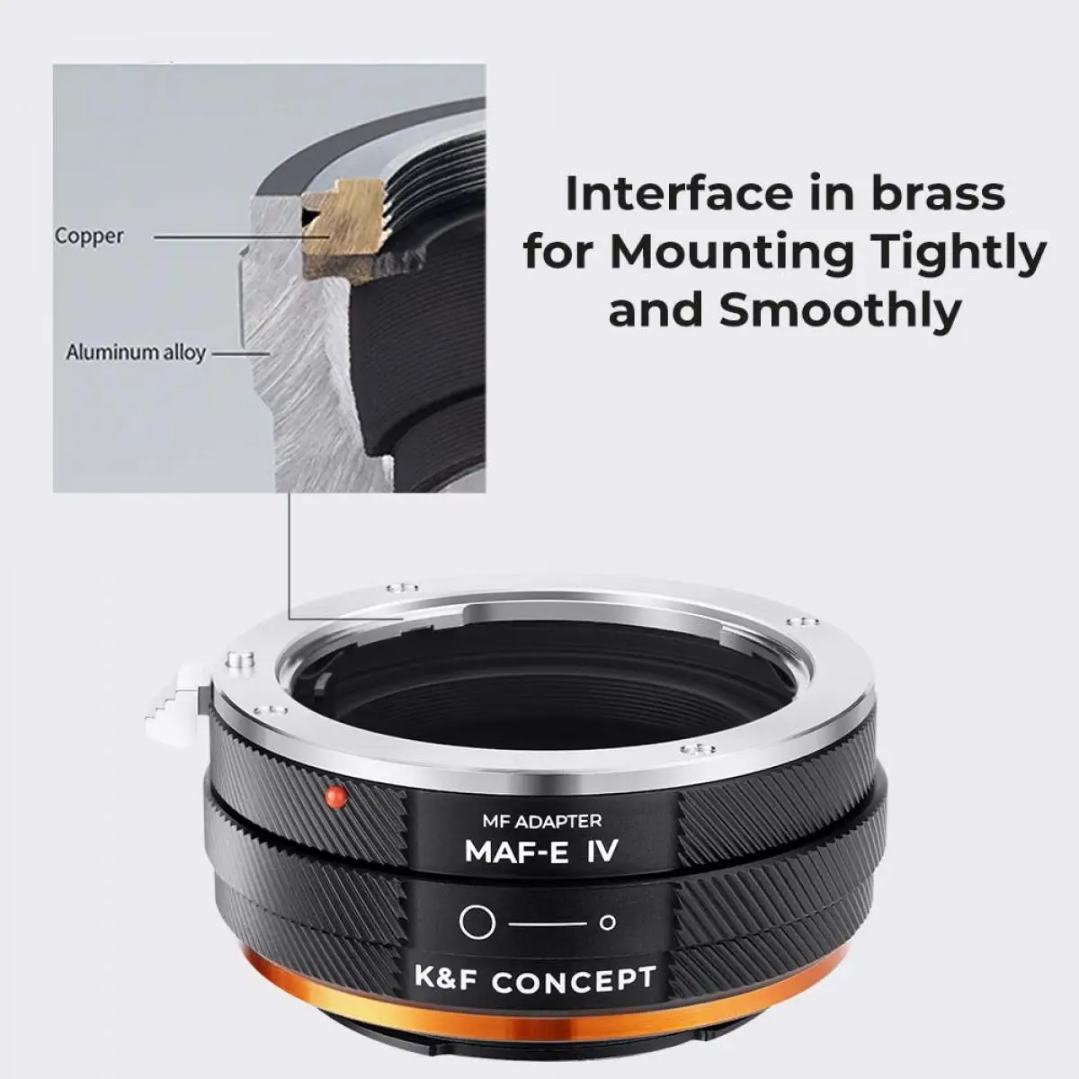 K&F Concept MAF-E IV PRO Sony Alpha A and Minolta AF Lens Mount to Sony E Camera Body Adapter Ring with Matte Lacquer