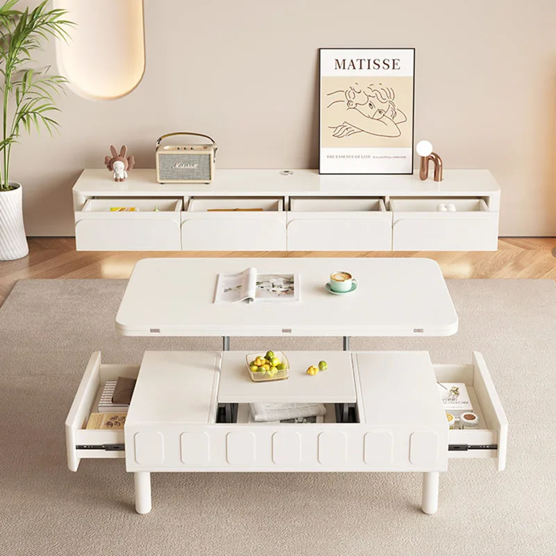 Aesthetic Storage Coffee Tables Nordic White Low Design Small Coffee Table Living Room Apartamento Mesa Auxiliar Furniture