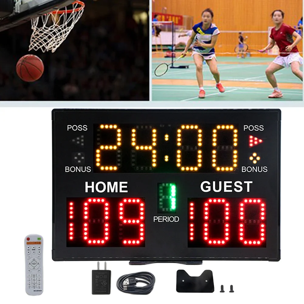 Digital LED Scoreboard Tabletop Score Board For Basketball Volleyball Tennis Boxing Game For Team Sports Match Training Supplies