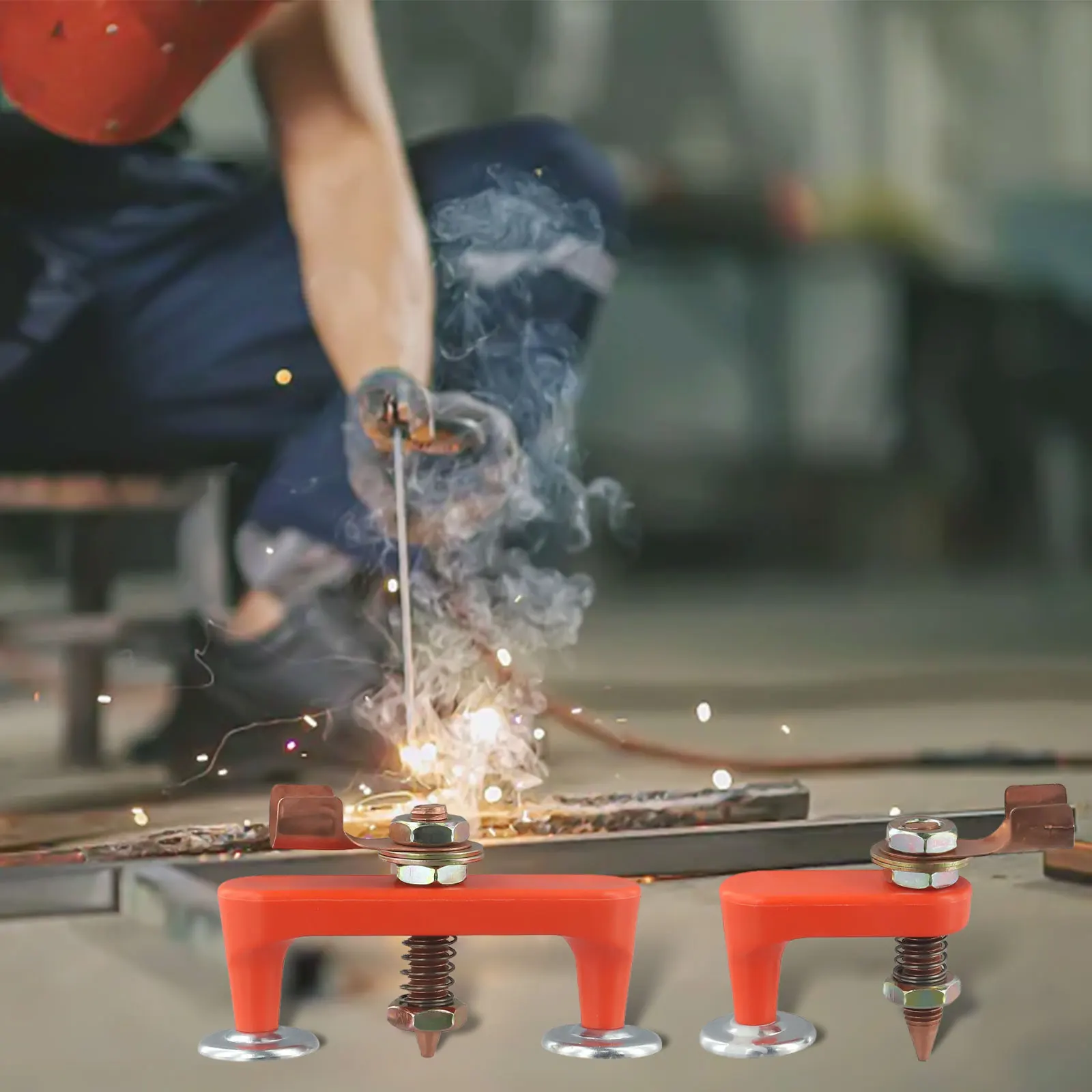 Single Double Head Magnetic Ground Clamp for Metalworking Welding Designed to Reduce Fatigue with Hands Operation