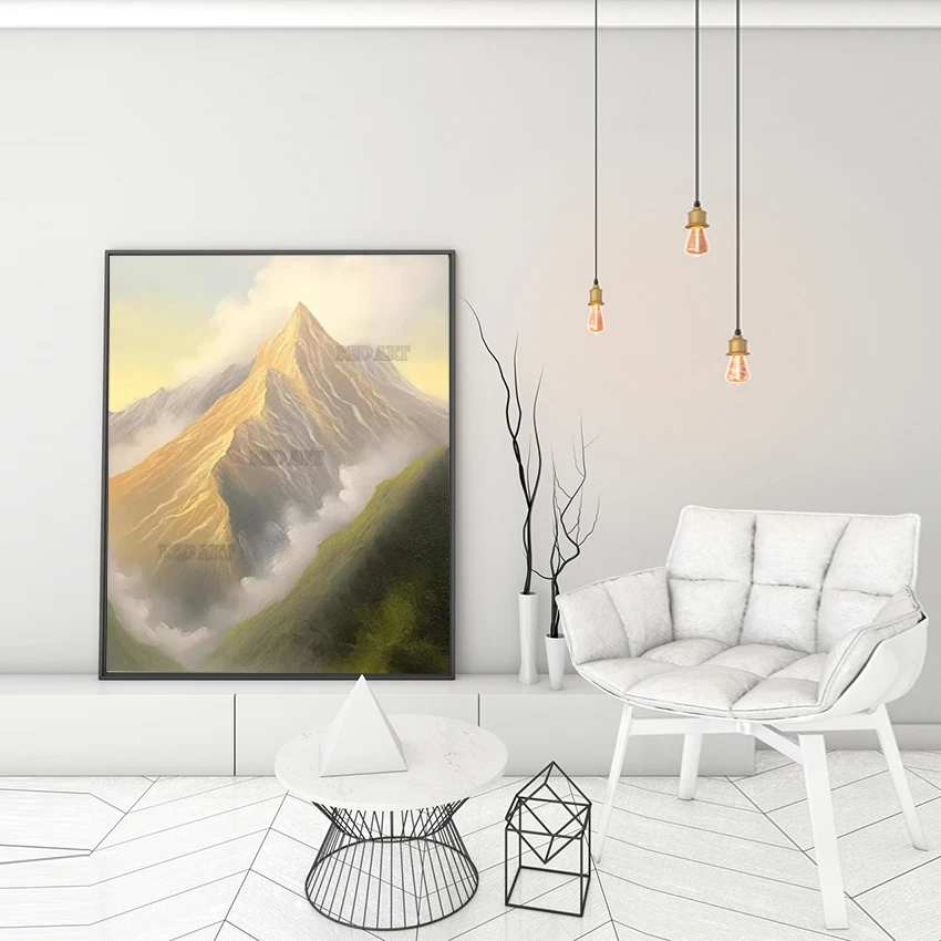 

Наружный холст с золотым горным пейзажем, большие настенные гобелены, картина маслом с пейзажем, ручная роспись, абстрактное настенное искусство