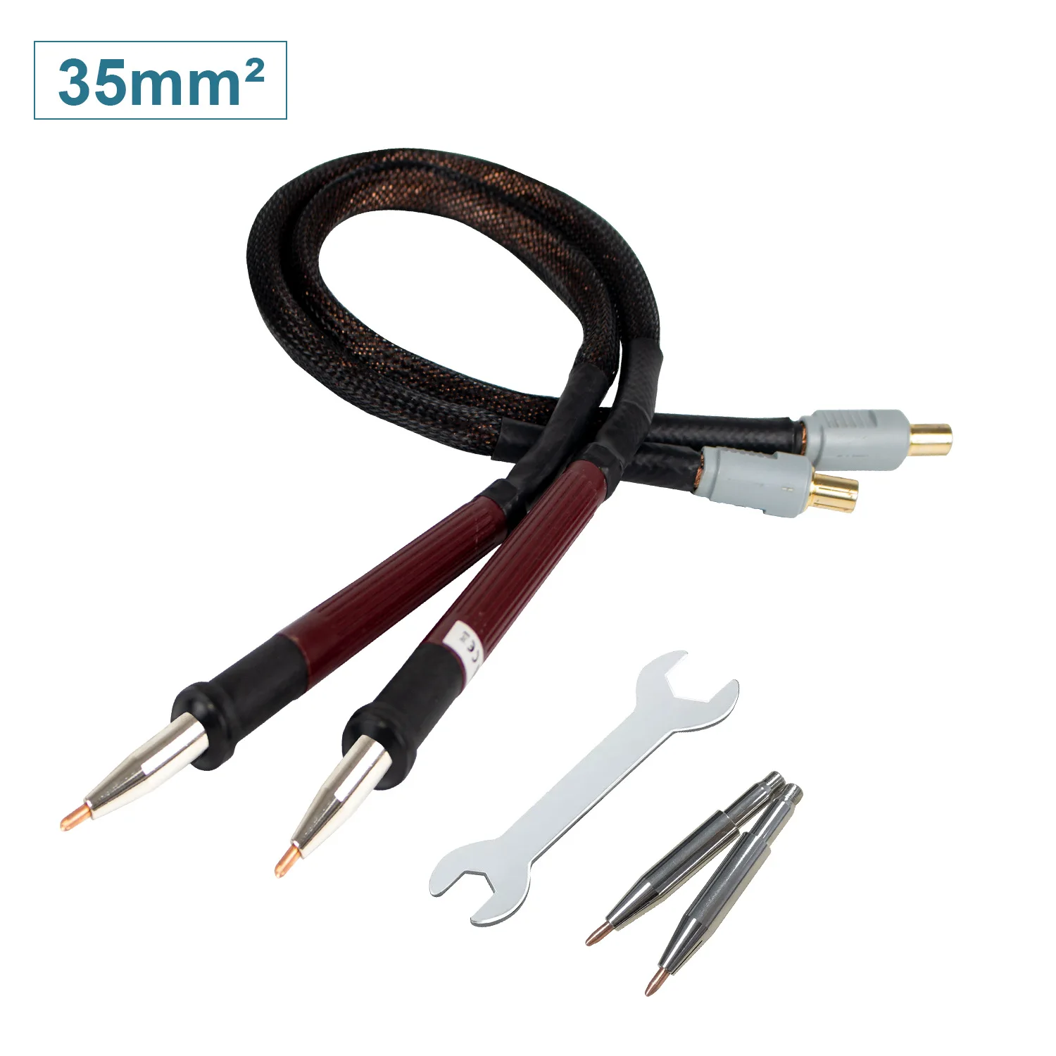 S-75A Split 18650 Lithium Battery Spot Welding Pen Handhold Copper Wire O Plug for Spot Welding Machine Battery Spot Welder