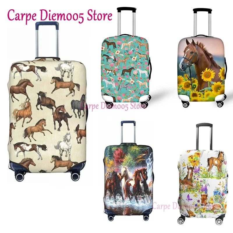 Sunset Horse Suitcase Cover Horses Riding Funny Business Protector Vacation Practical Luggage Supplies