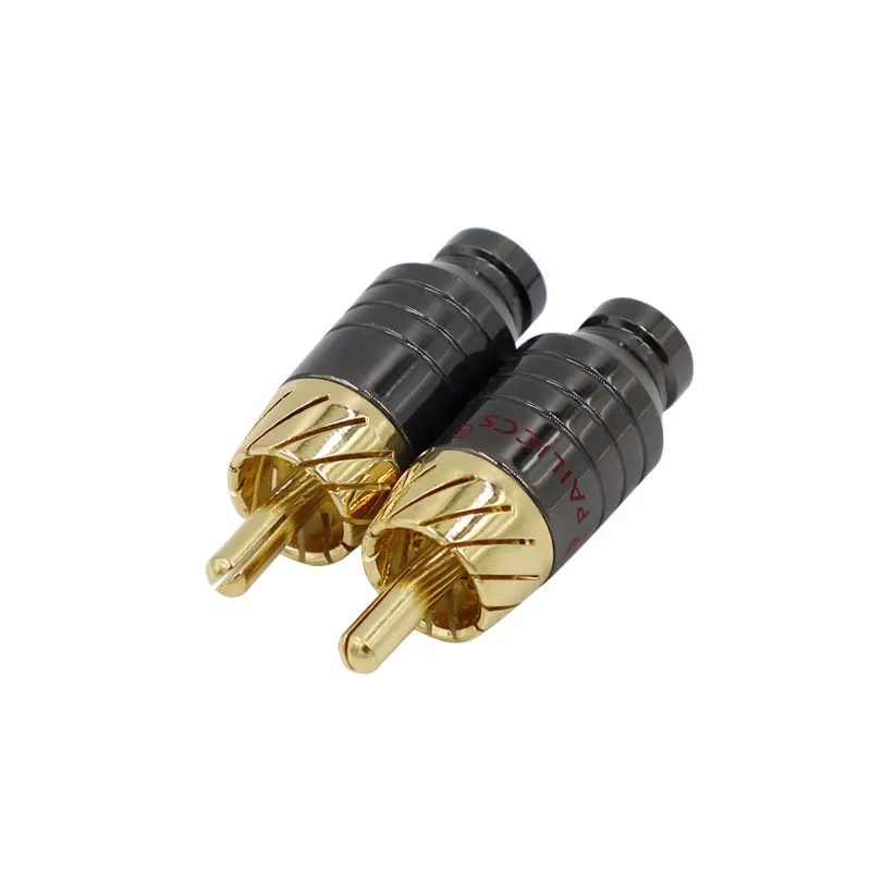 Conector RCA de lujo para auriculares, adaptador de salida de Audio para altavoz, 4 piezas, chapado en oro