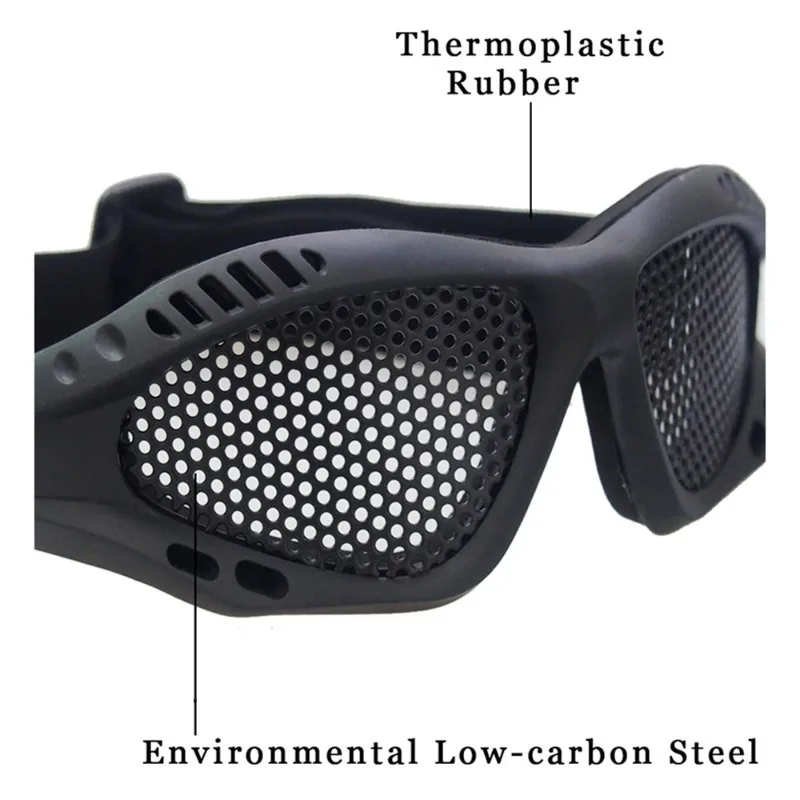 Professionelle Taktische Schutzbrille mit Antibeschlag-Funktion und Metallgitter-PC-Linse für Airsoft, Paintball und Jagd – Detail 3