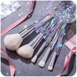 5/10Pcs Crystal Makeup Brushes Set Transparent Cosmetic Brush Eye Shadow Eyebrow Professional Blush Make Up Brush Tool