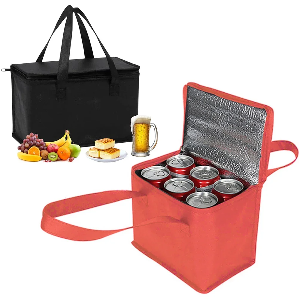 Foldable Insulated Lunch Cooler Bag Portable Thermal Food & Drink Carrier for Picnic Work Beer Delivery