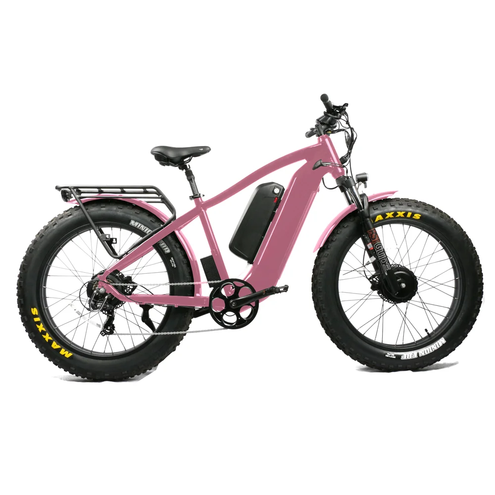 

Двойной аккумулятор и двигатель Дополнительный электрический горный велосипед 52 В 1000 Вт Мотор с задней ступицей Fatbike Алюминиевый сплав Электронная рама велосипеда для мужчин