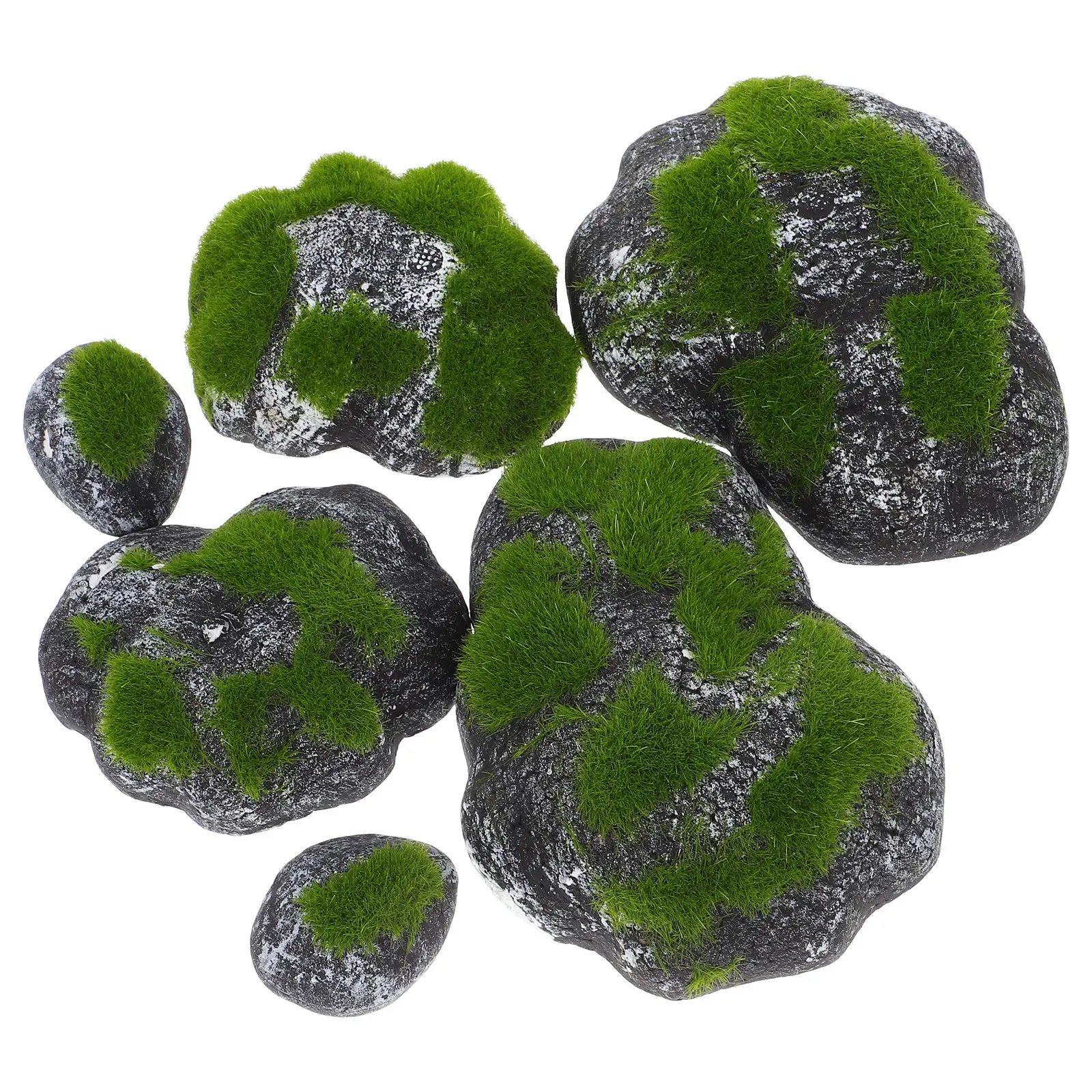 1Set Artificial Moss Stones Realistic Faux Moss Decor for Home Garden Terrariums Fairy Garden Accessories Craft Decoration