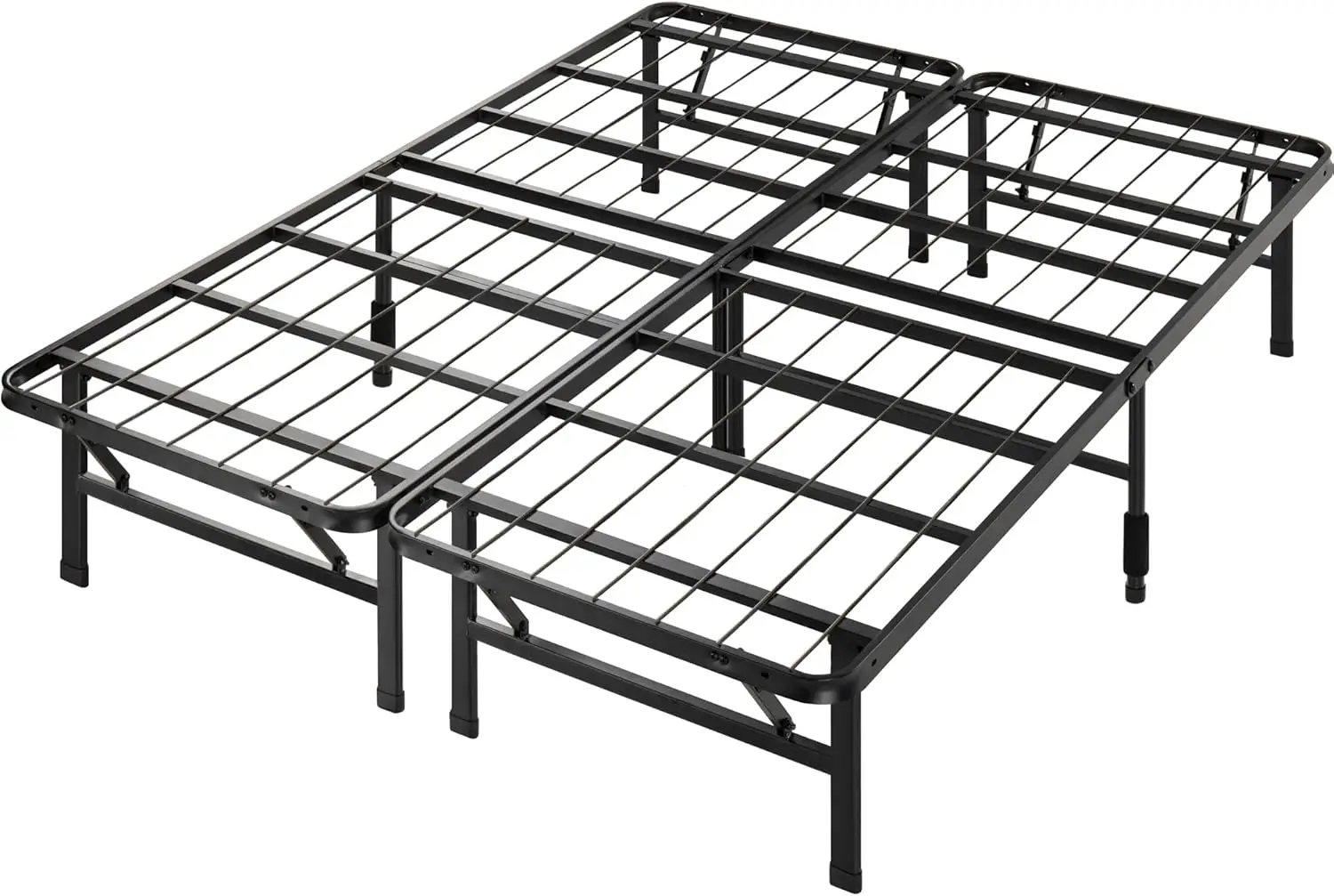 Double Bed Base Frame /Foldable Premium Metal Heavy Duty Steel/Under Bed Storage/Folding Bedroom Furniture, Black