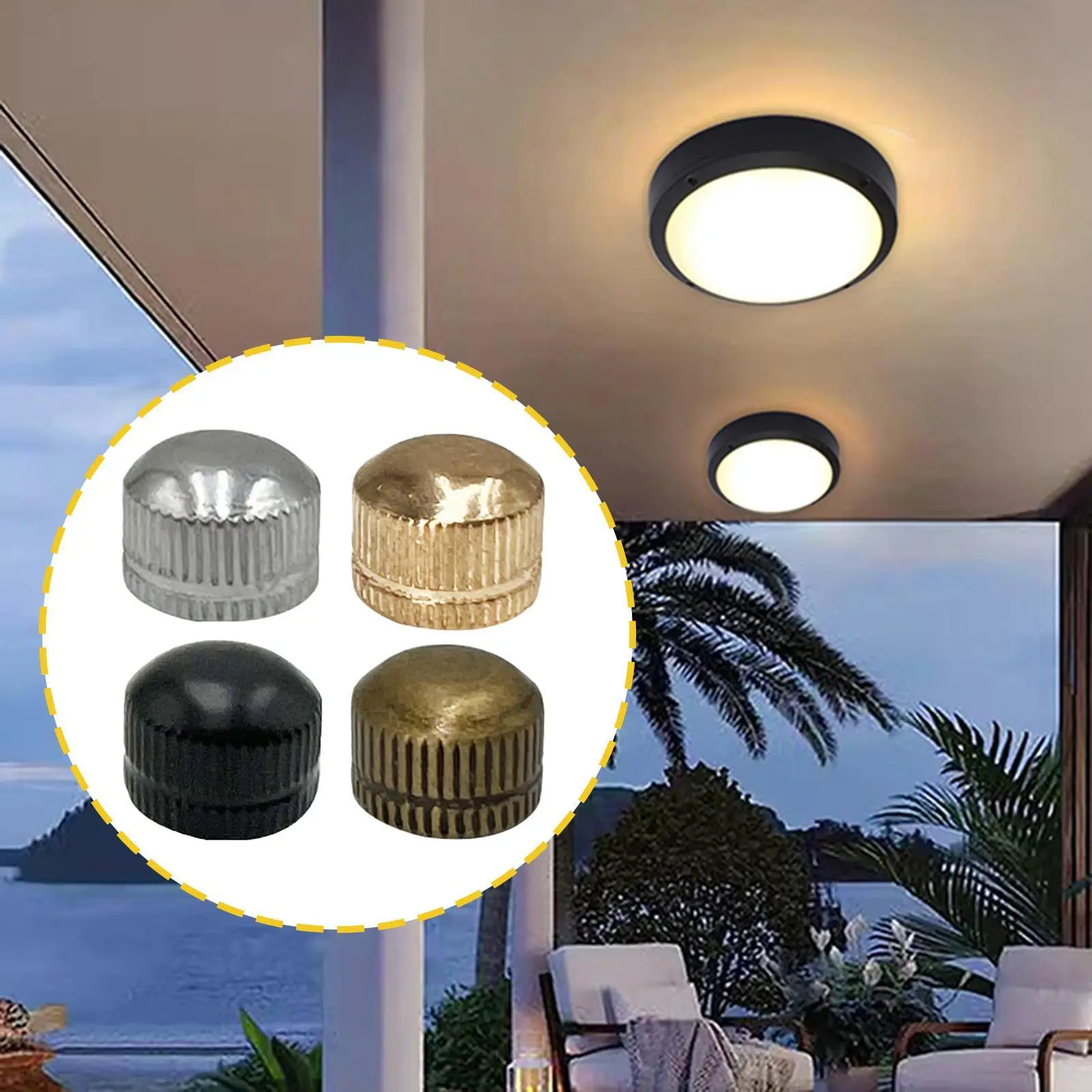 

100Pcs M4 Screw Caps for Light Fixture Metal Decorative Fittings for Wall Lamps Ceiling Light Pendant Lights Floor Lamps Hallway